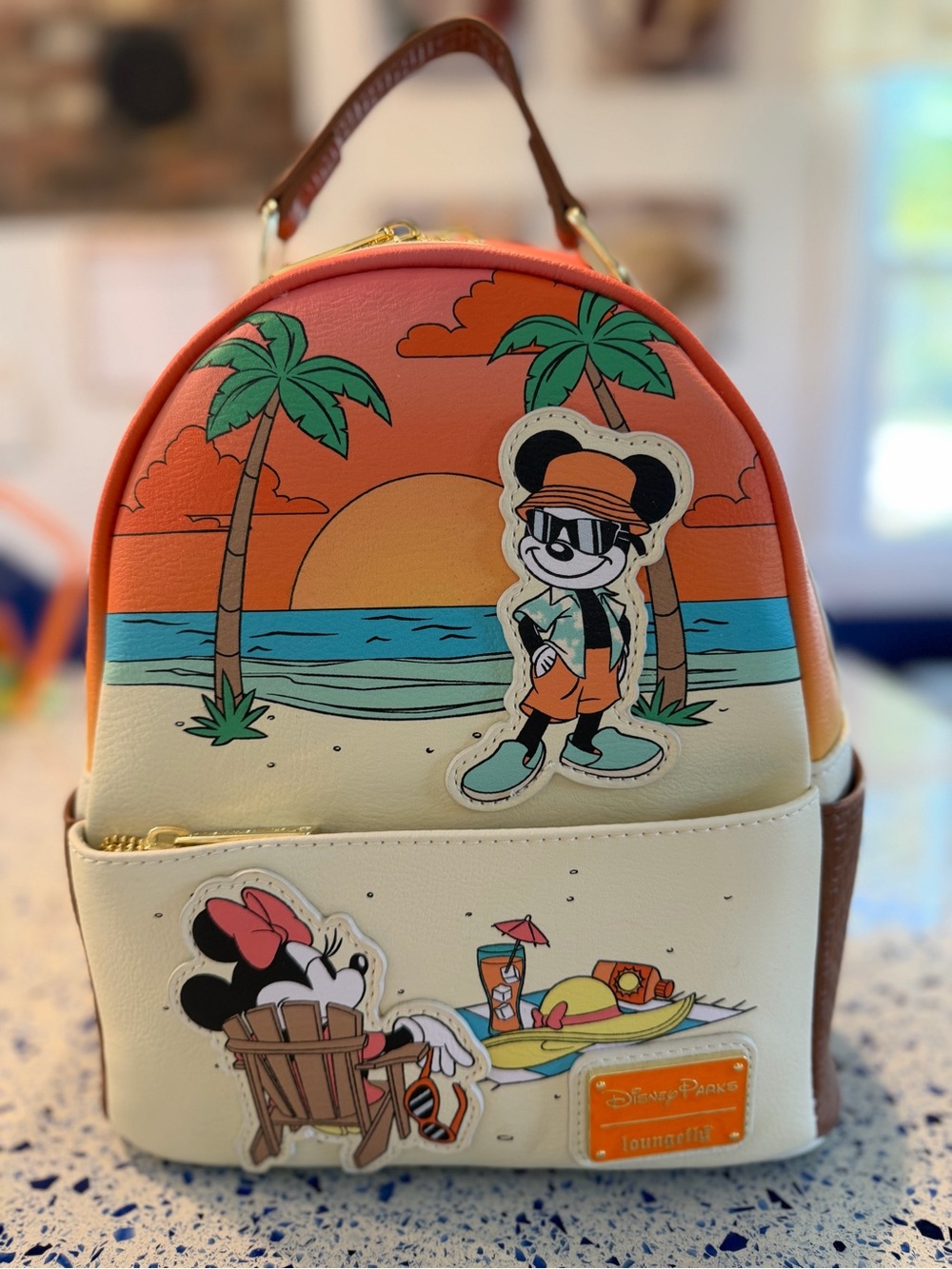 New without tags Mickey and Minnie Summer at the Beach Loungefly backpack